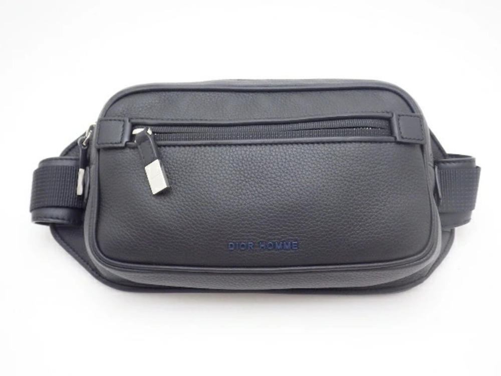 Christian Dior HOMME Shoulder Bag Body Black Calfskin